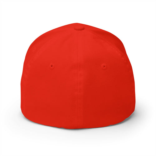 Embroidered MMAGA Closed-Back Cap — White Structured Baseball Hat